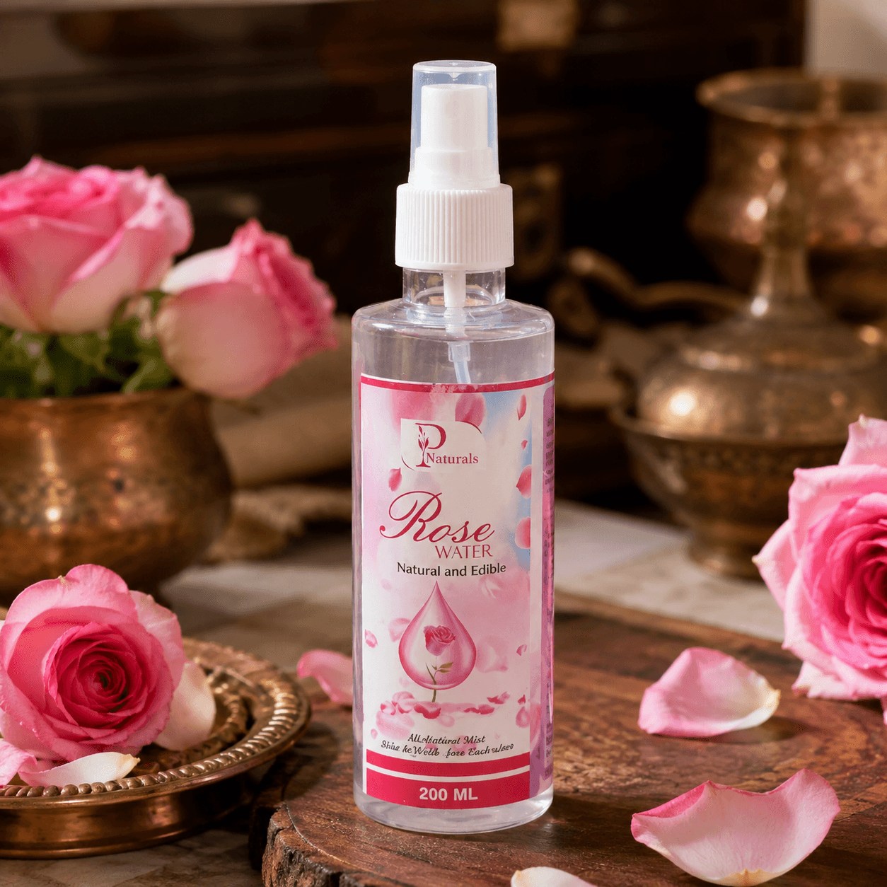 Kashmiri Rose Water — Natural & Edible, 200ml