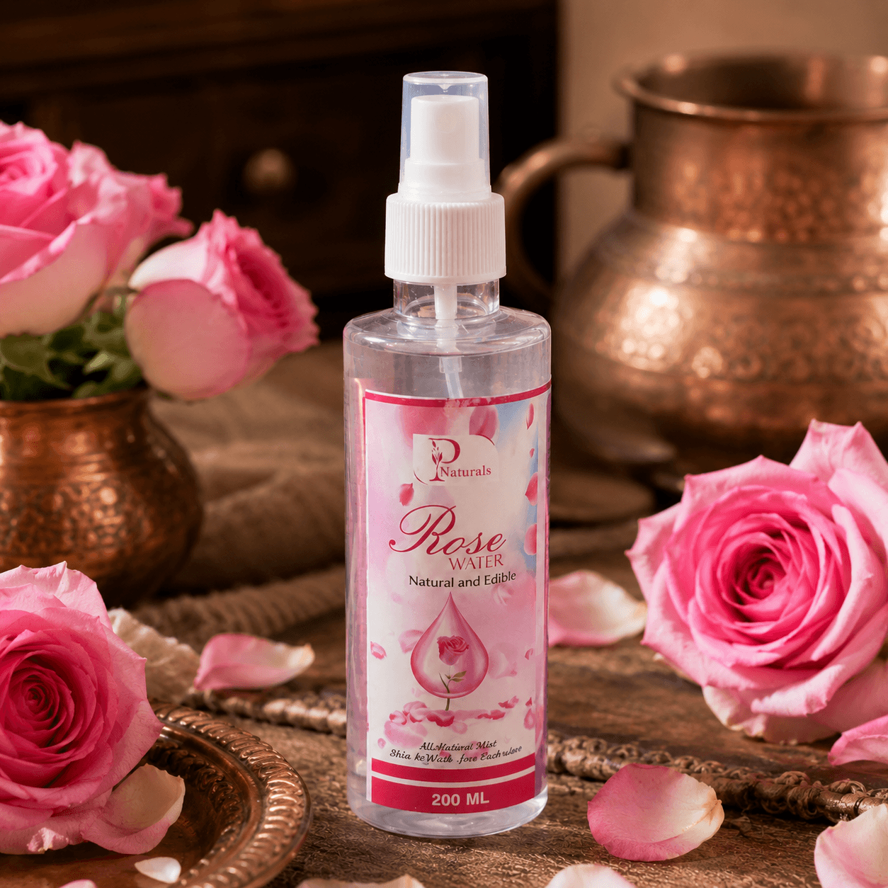 Kashmiri Rose Water — Natural & Edible, 200ml — image 2